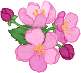 Illustration of a crabapple flower