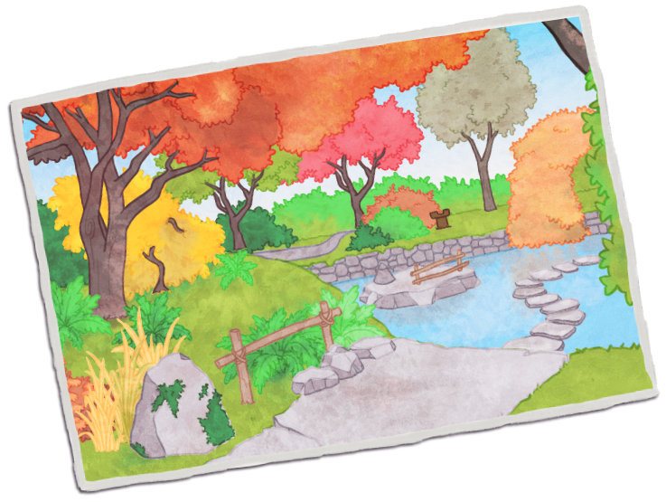 Bouton d'entrée vers le chapitre 2 de The Butchart Gardens. Le chapitre a été complété.