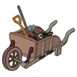 Wheelbarrow and Gardening Tools