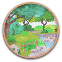 Bouton d'entrée vers le chapitre 3 de The Butchart Gardens. Le chapitre n'a pas encore été complété.